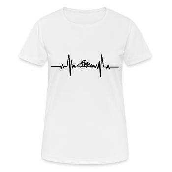Battement de cœur petite montagne enneigée - T-shirt respirant Femme - blanc - Devant - AI Model Female 172 dark (172cm)