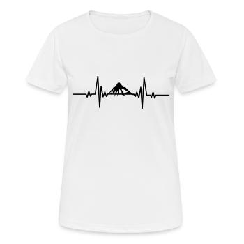 Heartbeat Schneebedeckter Berg - Frauen T-Shirt atmungsaktiv - Weiß - Vorne - AI Model Female 172 dark (172cm)