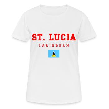St. Lucia - Frauen T-Shirt atmungsaktiv - Weiß - Vorne - AI Model Female 172 dark (172cm)