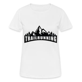 Trail Run Ultra Trail Running Berg Trekking Laufen - Frauen T-Shirt atmungsaktiv - Weiß - Vorne - AI Model Female 172 dark (172cm)
