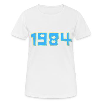 1984 Blue and Yellow - Women's Breathable T-Shirt - white - Front - AI Model Female 172 dark (172cm)