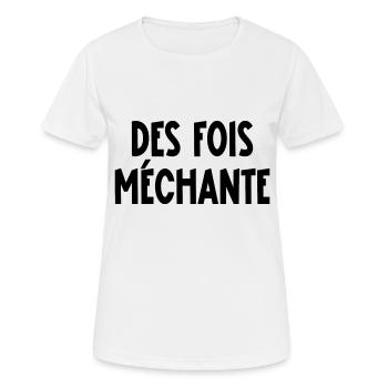 des fois méchante - T-shirt respirant Femme - blanc - Devant - AI Model Female 172 dark (172cm)