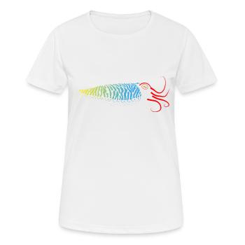 Sepia, Tintenfisch mit Farbverlauf - Frauen T-Shirt atmungsaktiv - Weiß - Vorne - AI Model Female 172 dark (172cm)