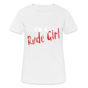 Funny naughty saying naughty girl gift - Women's Breathable T-Shirt - white - Front - AI Model Female 172 dark (172cm)