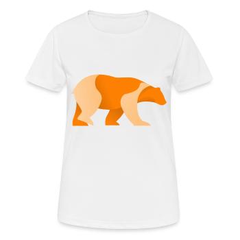 Logo de l’ours - T-shirt respirant Femme - blanc - Devant - AI Model Female 172 dark (172cm)