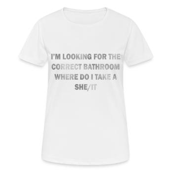 SALLE DE BAIN CORRECTE PRENDRE UNE ELLE/ELLE - T-shirt respirant Femme - blanc - Devant - AI Model Female 172 dark (172cm)