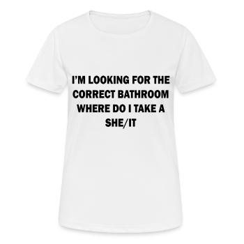 SALLE DE BAIN CORRECTE PRENDRE UNE ELLE/ELLE - T-shirt respirant Femme - blanc - Devant - AI Model Female 172 dark (172cm)