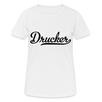 DRUCKER - Frauen T-Shirt atmungsaktiv - Weiß - Vorne - AI Model Female 172 dark (172cm)