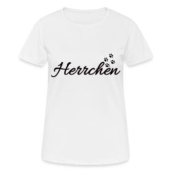 Herrchen einer Katze | Katzenpfoten - Frauen T-Shirt atmungsaktiv - Weiß - Vorne - AI Model Female 172 dark (172cm)