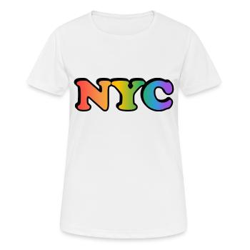 Gay NYC - Women's Breathable T-Shirt - white - Front - AI Model Female 172 dark (172cm)