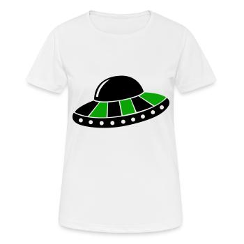 ufo - Frauen T-Shirt atmungsaktiv - Weiß - Vorne - AI Model Female 172 dark (172cm)