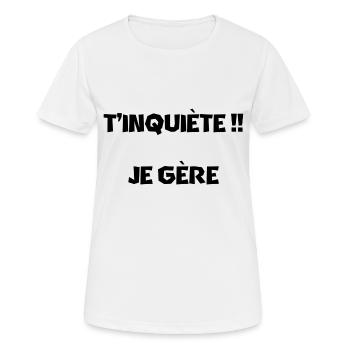 Keine Sorge, ich schaffe das! - Frauen T-Shirt atmungsaktiv - Weiß - Vorne - AI Model Female 172 dark (172cm)