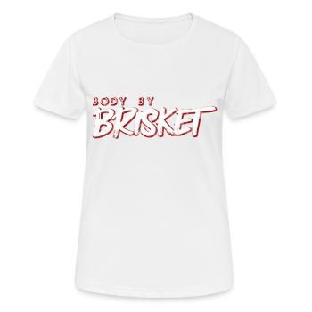 Corps par poitrine 3 - T-shirt respirant Femme - blanc - Devant - AI Model Female 172 dark (172cm)