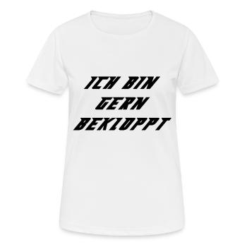 ich bin gern bekloppt - Frauen T-Shirt atmungsaktiv - Weiß - Vorne - AI Model Female 172 dark (172cm)