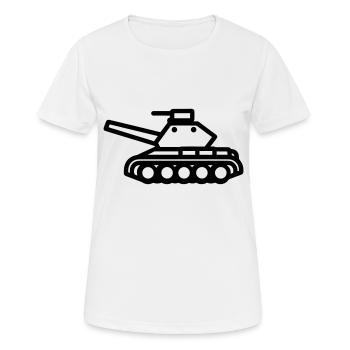 Panzer - Frauen T-Shirt atmungsaktiv - Weiß - Vorne - AI Model Female 172 dark (172cm)