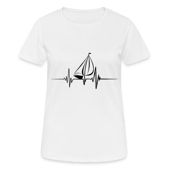 Segelboot Heartbeat Segelboot - Frauen T-Shirt atmungsaktiv - Weiß - Vorne - AI Model Female 172 dark (172cm)