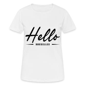 Hello Bruxelles - T-shirt respirant Femme - blanc - Devant - AI Model Female 172 dark (172cm)