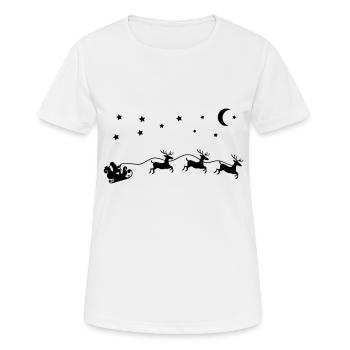 Santa Claus Christmas Sleigh - Women's Breathable T-Shirt - white - Front - AI Model Female 172 dark (172cm)