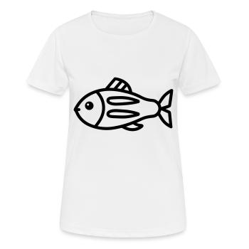 Poisson - T-shirt respirant Femme - blanc - Devant - AI Model Female 172 dark (172cm)