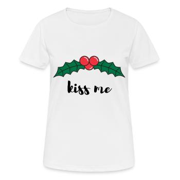 Embrasse-moi - sous le gui - T-shirt respirant Femme - blanc - Devant - AI Model Female 172 dark (172cm)