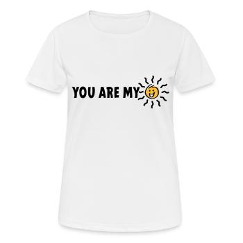 Slogan du bist mein Sonnenschein - Frauen T-Shirt atmungsaktiv - Weiß - Vorne - AI Model Female 172 dark (172cm)