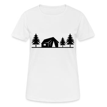 cabane dans la forêt - T-shirt respirant Femme - blanc - Devant - AI Model Female 172 dark (172cm)