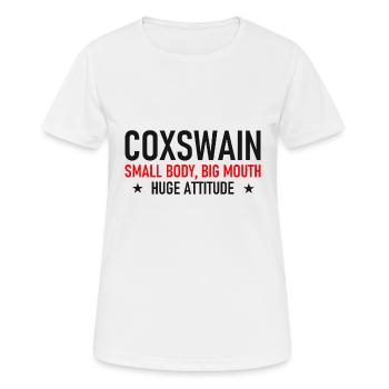 Coxswain - Rowing - Slogan - Steuermann - Rudern - Frauen T-Shirt atmungsaktiv - Weiß - Vorne - AI Model Female 172 dark (172cm)