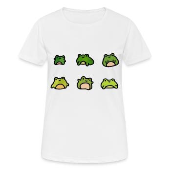 Entzückende Cartoon-Frösche - Frauen T-Shirt atmungsaktiv - Weiß - Vorne - AI Model Female 172 dark (172cm)