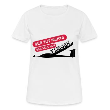 nur fliegen - Frauen T-Shirt atmungsaktiv - Weiß - Vorne - AI Model Female 172 dark (172cm)