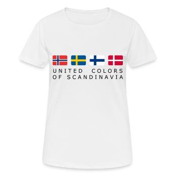 UNITED COLORS OF SCANDINAVIA black-lettered - Frauen T-Shirt atmungsaktiv - Weiß - Vorne - AI Model Female 172 dark (172cm)