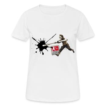 Jugger Q-Tip Splash - Frauen T-Shirt atmungsaktiv - Weiß - Vorne - AI Model Female 172 dark (172cm)