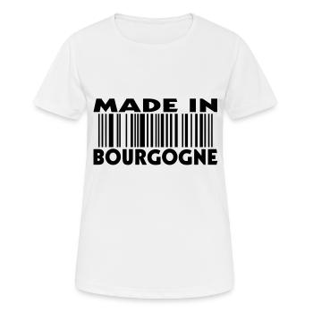 made in BOURGOGNE (1c) - T-shirt respirant Femme - blanc - Devant - AI Model Female 172 dark (172cm)