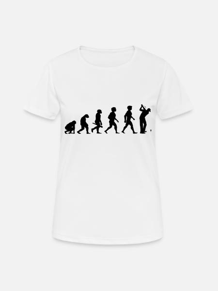 Evolution Golf Golfer Golfer Terrain de golf - T-shirt respirant Femme - blanc