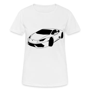 Lambo Sportwagen - Frauen T-Shirt atmungsaktiv - Weiß - Vorne - AI Model Female 172 dark (172cm)
