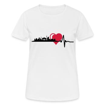 Berlin Skyline Zentral Herz Puls - Frauen T-Shirt atmungsaktiv - Weiß - Vorne - AI Model Female 172 dark (172cm)