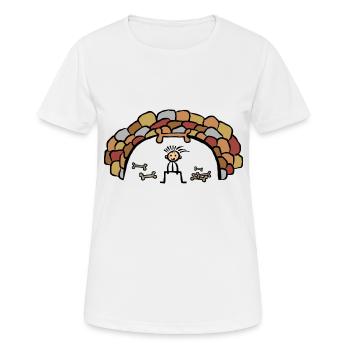 Evolution Cave Caveman - T-shirt respirant Femme - blanc - Devant - AI Model Female 172 dark (172cm)