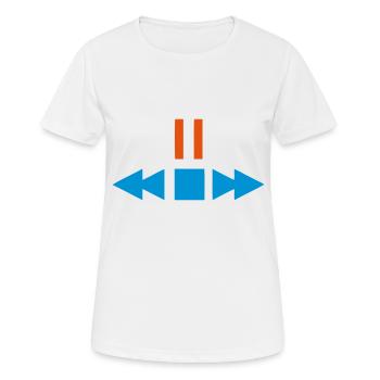 player music pause play - Women's Breathable T-Shirt - white - Front - AI Model Female 172 dark (172cm)