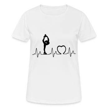 Heartbeat mit Herz eis1 - Frauen T-Shirt atmungsaktiv - Weiß - Vorne - AI Model Female 172 dark (172cm)