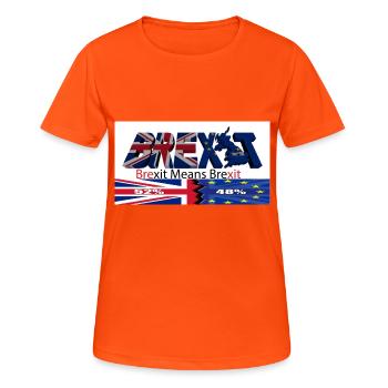 brexit means brexit - Women's Breathable T-Shirt - neon orange - Front - AI Model Female 172 dark (172cm)