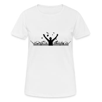 Menschen - Konzert Festival - Frauen T-Shirt atmungsaktiv - Weiß - Vorne - AI Model Female 172 dark (172cm)