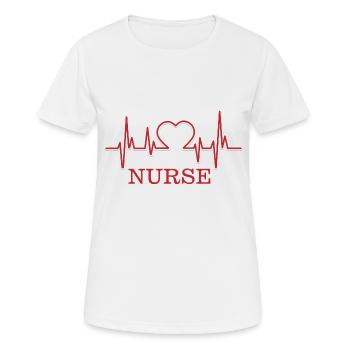 Nurse Doctor Hospital Krankenschwester - Frauen T-Shirt atmungsaktiv - Weiß - Vorne - AI Model Female 172 dark (172cm)