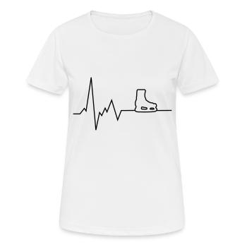 herzschlag schlittschuhe - Frauen T-Shirt atmungsaktiv - Weiß - Vorne - AI Model Female 172 dark (172cm)