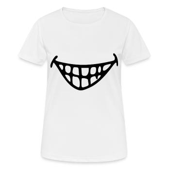 Lachender Mund. Lachen. Grinsen - Frauen T-Shirt atmungsaktiv - Weiß - Vorne - AI Model Female 172 dark (172cm)