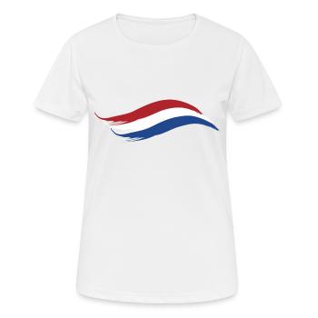 DRAPEAU NATIONAL DES PAYS-BAS - T-shirt respirant Femme - blanc - Devant - AI Model Female 172 dark (172cm)