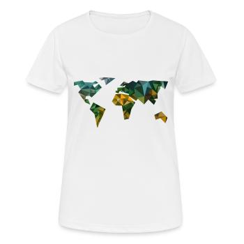 Carte du monde - géométrique - vintage - géographie - T-shirt respirant Femme - blanc - Devant - AI Model Female 172 dark (172cm)