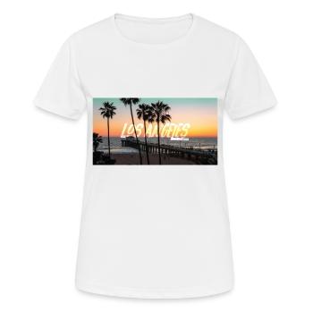 Los Angeles - California - USA - T-shirt respirant Femme - blanc - Devant - AI Model Female 172 dark (172cm)
