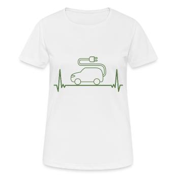 EKG voiture électrique e-mobilité électrique avenir - T-shirt respirant Femme - blanc - Devant - AI Model Female 172 dark (172cm)