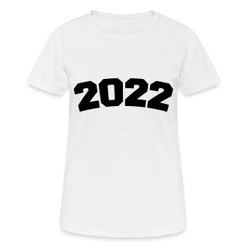 2022 - Frauen T-Shirt atmungsaktiv - Weiß - Vorne - AI Model Female 172 dark (172cm)