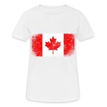 Kanada Flagge Ahornblatt Vintage - Frauen T-Shirt atmungsaktiv - Weiß - Vorne - AI Model Female 172 dark (172cm)
