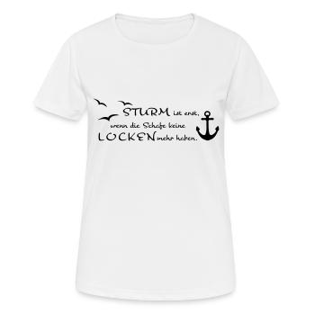 Sturm und Locken - Frauen T-Shirt atmungsaktiv - Weiß - Vorne - AI Model Female 172 dark (172cm)
